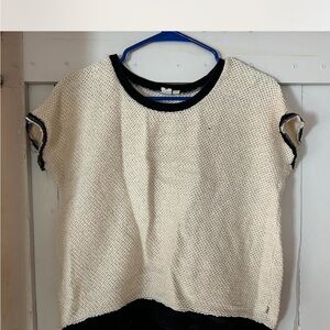 Vans Cream and Black Knit Top